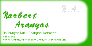 norbert aranyos business card